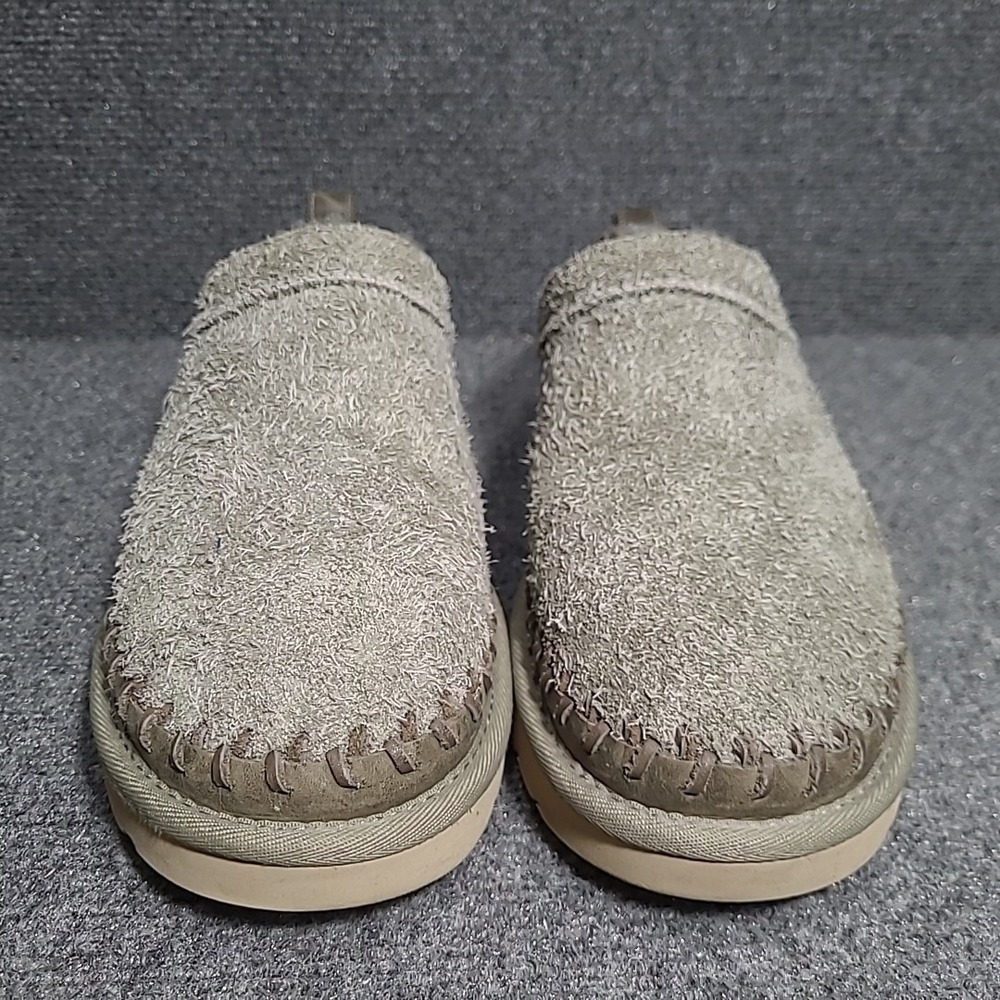 UGG Women's Classic Micro Biarritz Mules Moss Green Hairy suede 9.5 / EU 40.5 - Picture 2 of 10